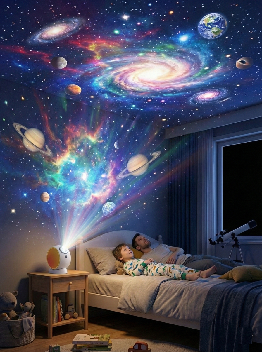 Proyector HD de estrellas Bluetooth con 13 efectos dinámicos y control remoto